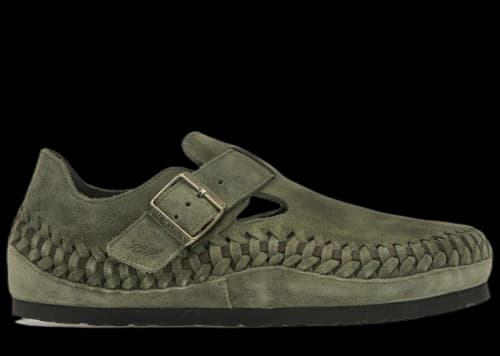 Birkenstock London Braided Shearling Kith Olive Night