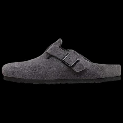 Birkenstock Boston Exquisite Suede Sandal 'Charcoal'