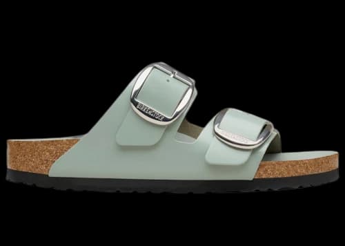 Birkenstock Arizona Big Buckle Natural Leather Patent High-Shine Pure Sage