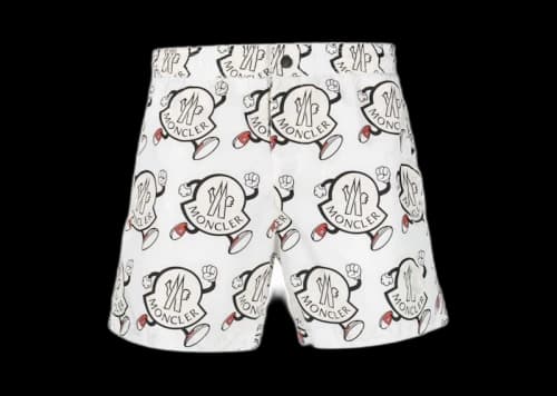 Moncler Allover Logo Swimshort White