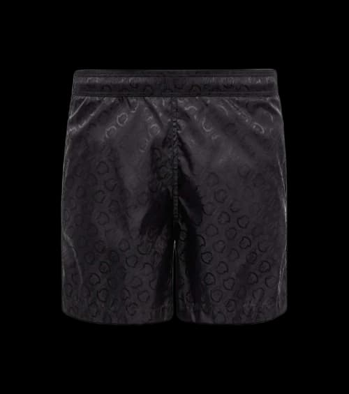 Moncler Allover Logo Swimshort Black