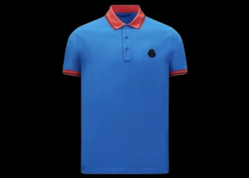 Moncler Logo Poloshirt Blue/Red