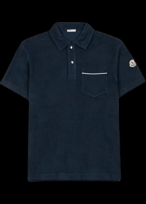 Moncler Terry Polo Shirt Navy