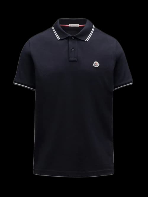 Moncler Logo Polo Shirt Navy Blue/White