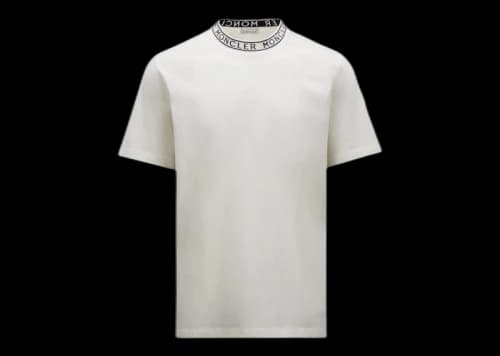 Moncler Logo Collar T-Shirt Off White