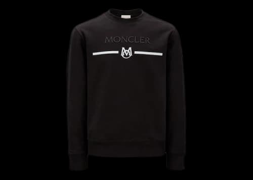 Moncler Logo Matte Monogram Accents Crewneck Sweatshirt Black