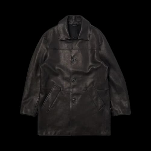 Ami Leather Coat 'Black'