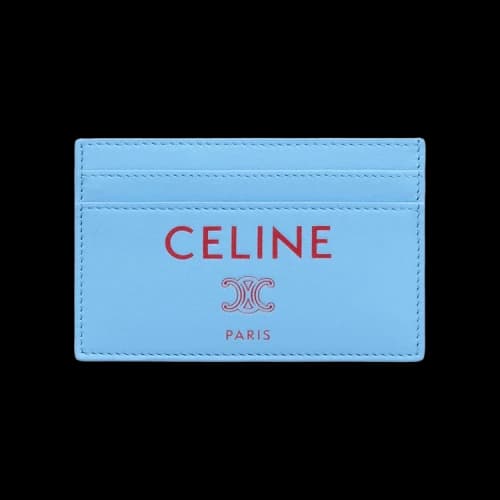 CELINE Medium Card Holder 'Sky Blue/Red'