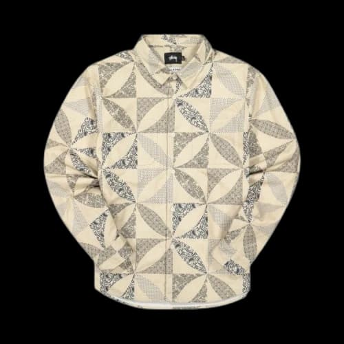 Stussy Quilt Pattern Shirt 'Sand'