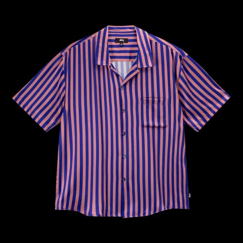 Stussy Striped Silk Shirt 'Blue'