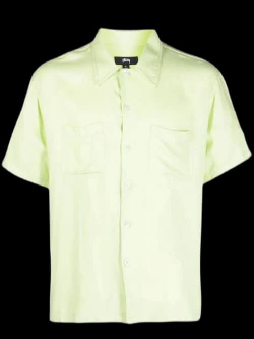 Stussy Contrast Pick Stitched Shirt Lime