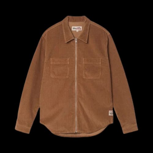 Stussy Wide Wale Cord Zip Shirt 'Copper'