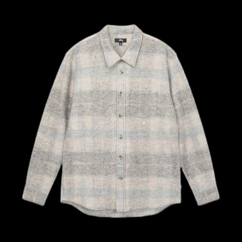 Stussy Plaid Knit Shirt 'Grey'