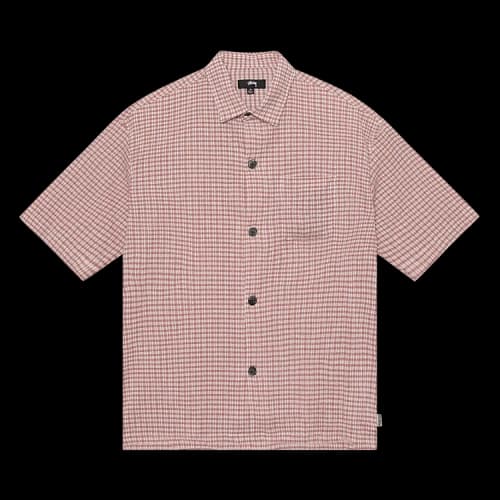 Stussy Wrinkly Gingham Short-Sleeve Shirt 'Dusty Rose'