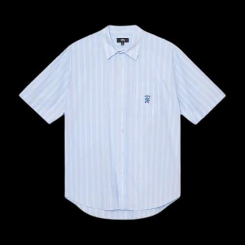Stussy Boxy Striped Short-Sleeve Shirt 'Light Blue Stripes'