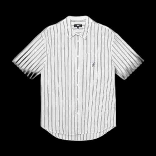 Stussy Boxy Striped Short-Sleeve Shirt 'Off White Stripes'