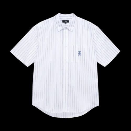 Stussy Boxy Striped Shirt 'White Stripe'