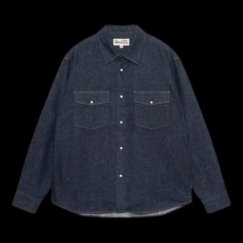 Stussy Boxy Western Denim Shirt 'Dark Denim'