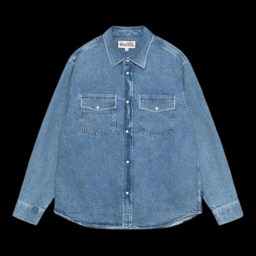 Stussy Boxy Western Denim Shirt 'Light Denim'