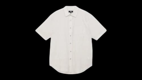 Stussy Wavy Striped Short Sleeve Shirt Natural
