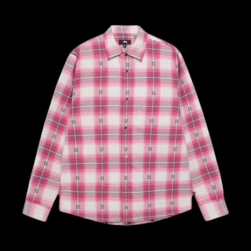 Stussy Motif Plaid Shirt Pink