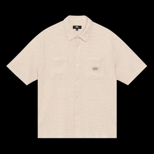 Stussy Crinkled Check Short-Sleeve Shirt 'Tan'