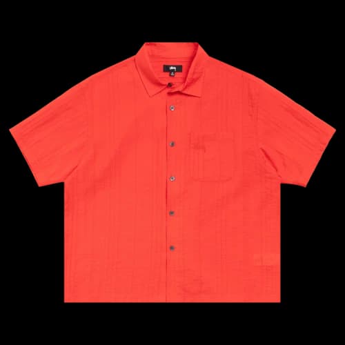 Stussy Pleated Textu Shirt 'Red'