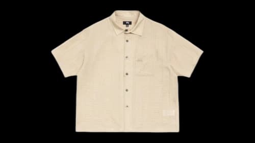 Stussy Pleated Textured Shirt Tan