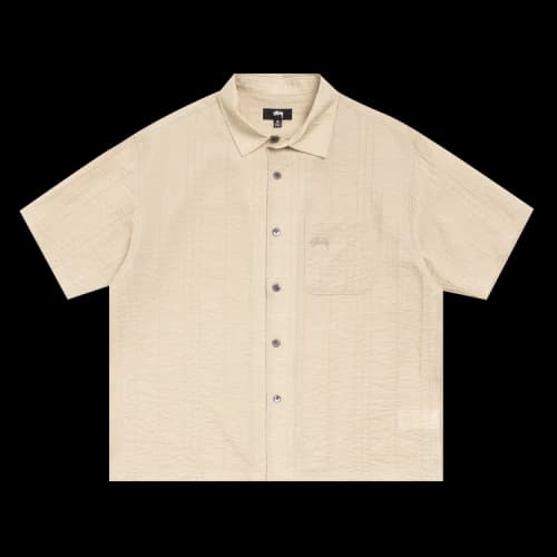 Stussy Pleated Textured Shirt 'Tan'