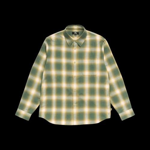 Stussy Beach Ombre Plaid Shirt 'Green'