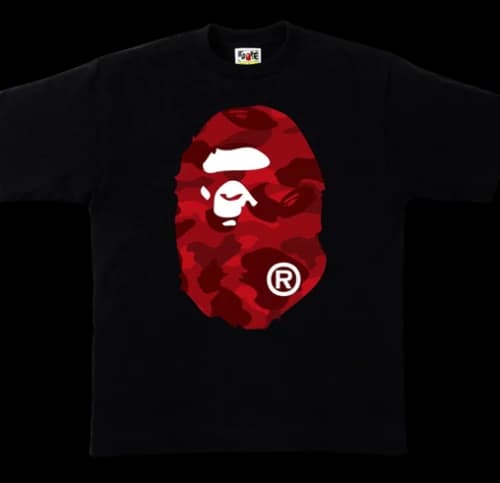 BAPE Color Camo Big Ape Head Tee Black/Red