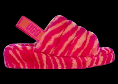 UGG Fluff Yeah Slide Zebra Rock Rose (Women's)