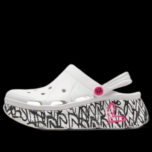 Skechers Max Cushioning Foamies 'White Black Pink' (Women's)