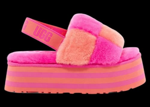 UGG Disco Checker Slide Vibrant Coral Rock Rose (Women's)