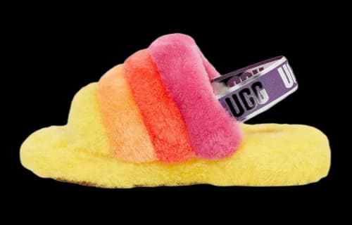 UGG Fluff Yeah Slide Kids 'Yellow Rainbow'