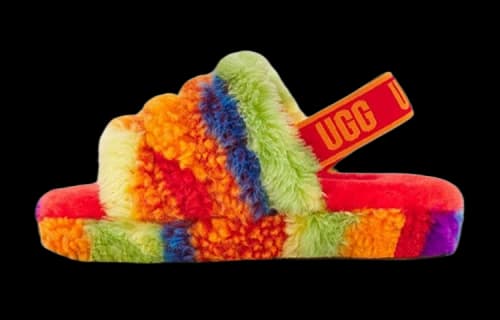 UGG Fluff Yeah Slide Rainbow Stripes (Kids)