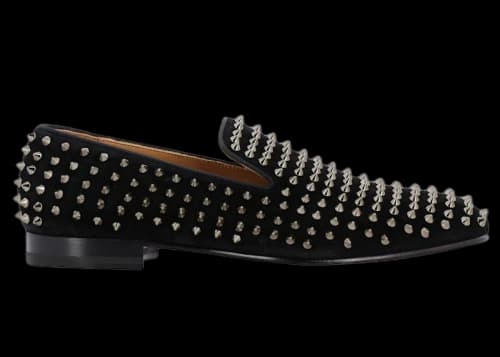 Christian Louboutin Rollerboy Spikes Flat Black Velvet