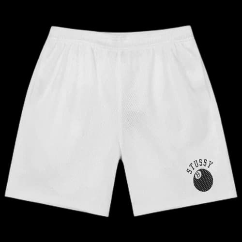 Stussy 8-Ball Mesh Shorts White