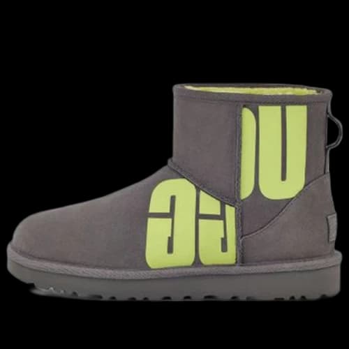 UGG Mini Broken Logo Boot 'Grey Neon Green' (Women's)
