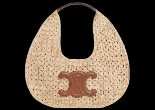 Celine Classic Panier Raffia Hobo Bag Natural/Tan