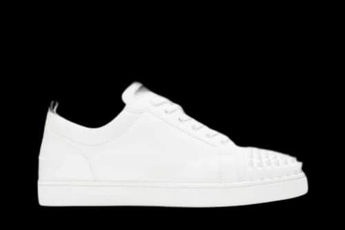 Christian Louboutin Louis Junior Spikes Flat Calf 'White'