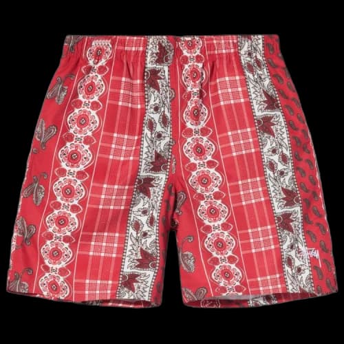 Stussy Paisley Plaid Stock Water Short 'Red'