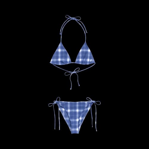 Stussy Triangle Bikini Top 'Navy Plaid'