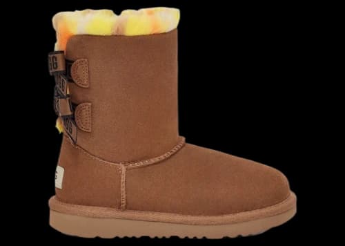 UGG Bailey Bow Plaid Punk Boot Chestnut (Kids)