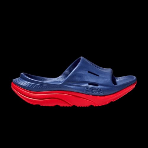 Hoka Ora Recovery Slide 3 'Bellwether Blue Red Alert'