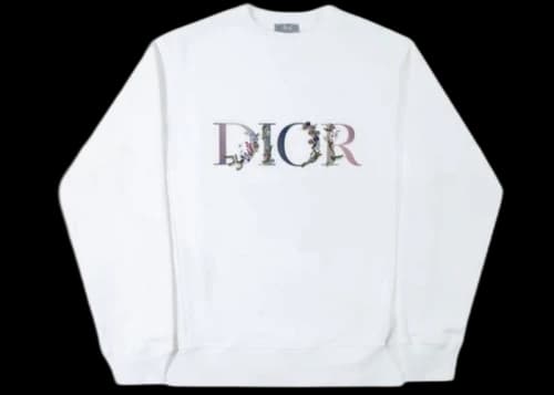Dior Floral Logo Crewneck White