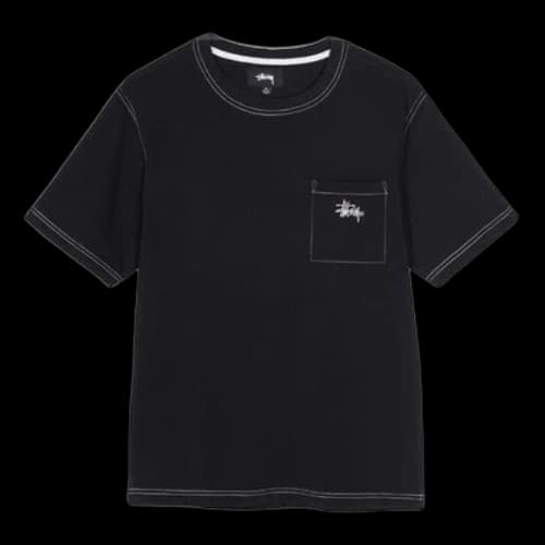 Stussy Stock Pocket Crew Short Sleeve Unisex Black
