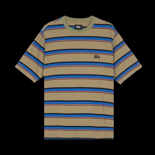 Stussy Harbour Stripe Crew 'Olive'