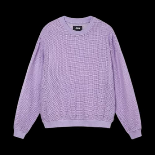 Stussy Cotton Mesh Long-Sleeve Crew 'Lavender'