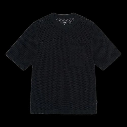 Stussy O'Dyed Heavyweight Mesh Crew 'Solid Black'